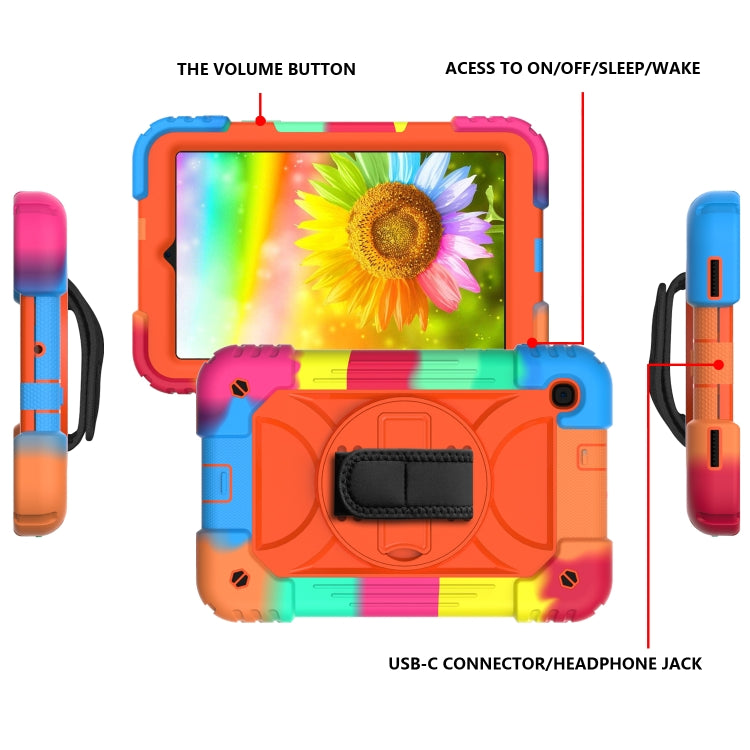 For Samsung Galaxy Tab A 8.4 (2020) Shockproof  PC + Silicone Combination Case with Holder & Hand Strap & Shoulder strap