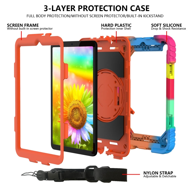 For Samsung Galaxy Tab A 8.4 (2020) Shockproof  PC + Silicone Combination Case with Holder & Hand Strap & Shoulder strap