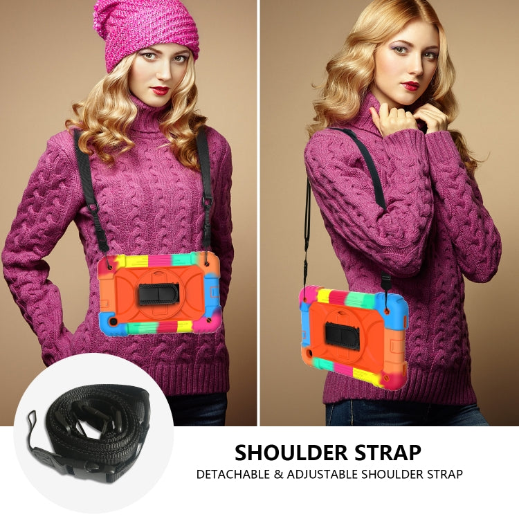 For Samsung Galaxy Tab A 8.4 (2020) Shockproof  PC + Silicone Combination Case with Holder & Hand Strap & Shoulder strap
