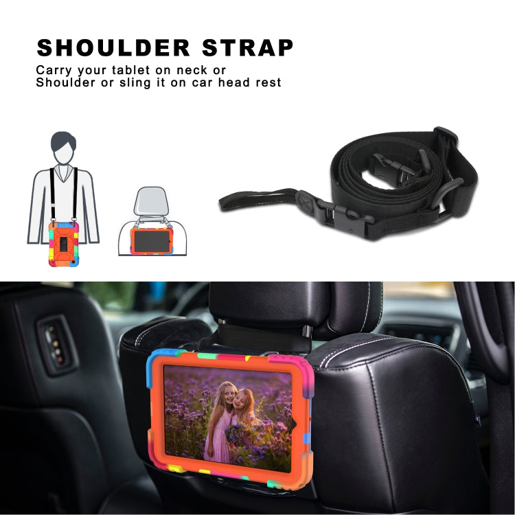 For Samsung Galaxy Tab A 8.4 (2020) Shockproof  PC + Silicone Combination Case with Holder & Hand Strap & Shoulder strap