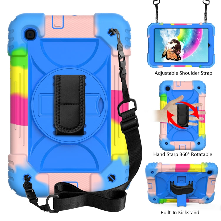 For Samsung Galaxy Tab A 8.4 (2020) Shockproof  PC + Silicone Combination Case with Holder & Hand Strap & Shoulder strap