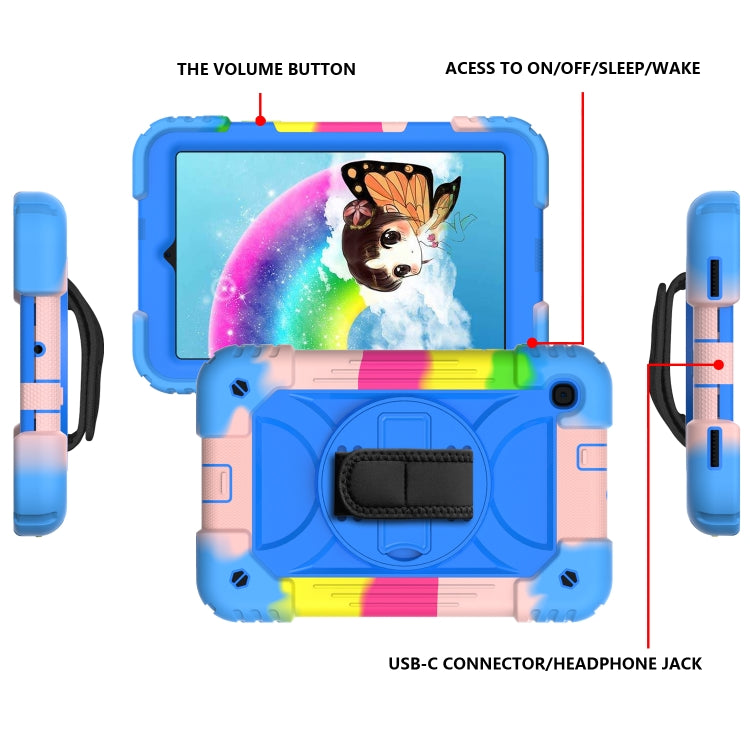 For Samsung Galaxy Tab A 8.4 (2020) Shockproof  PC + Silicone Combination Case with Holder & Hand Strap & Shoulder strap