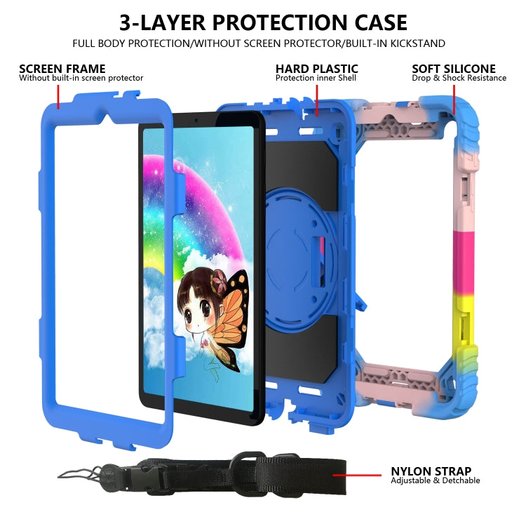 For Samsung Galaxy Tab A 8.4 (2020) Shockproof  PC + Silicone Combination Case with Holder & Hand Strap & Shoulder strap