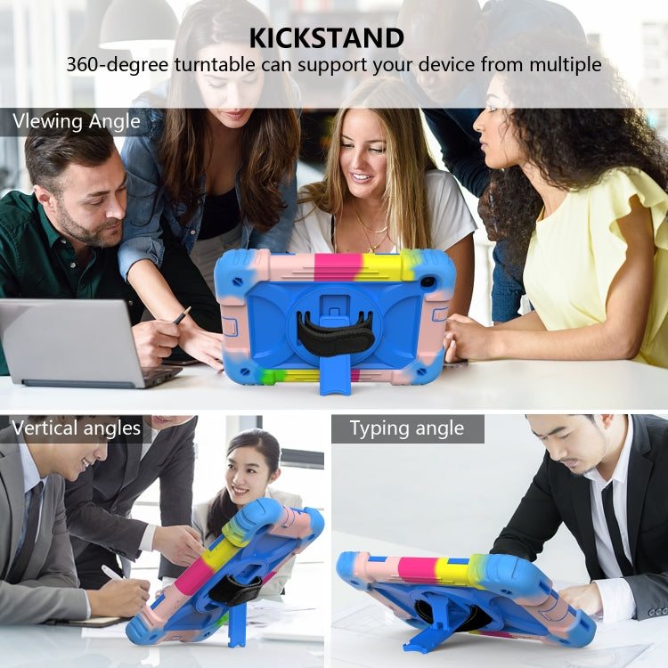 For Samsung Galaxy Tab A 8.4 (2020) Shockproof  PC + Silicone Combination Case with Holder & Hand Strap & Shoulder strap