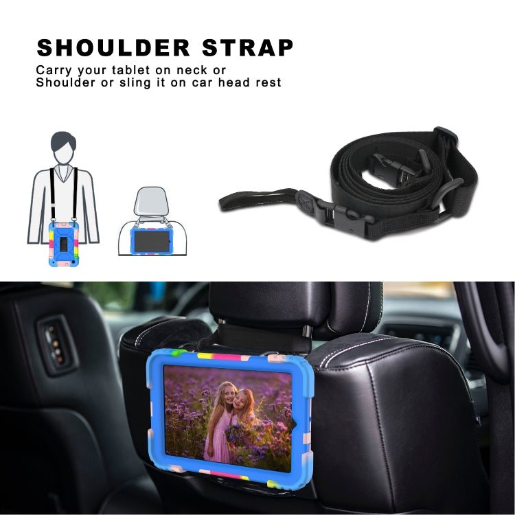 For Samsung Galaxy Tab A 8.4 (2020) Shockproof  PC + Silicone Combination Case with Holder & Hand Strap & Shoulder strap