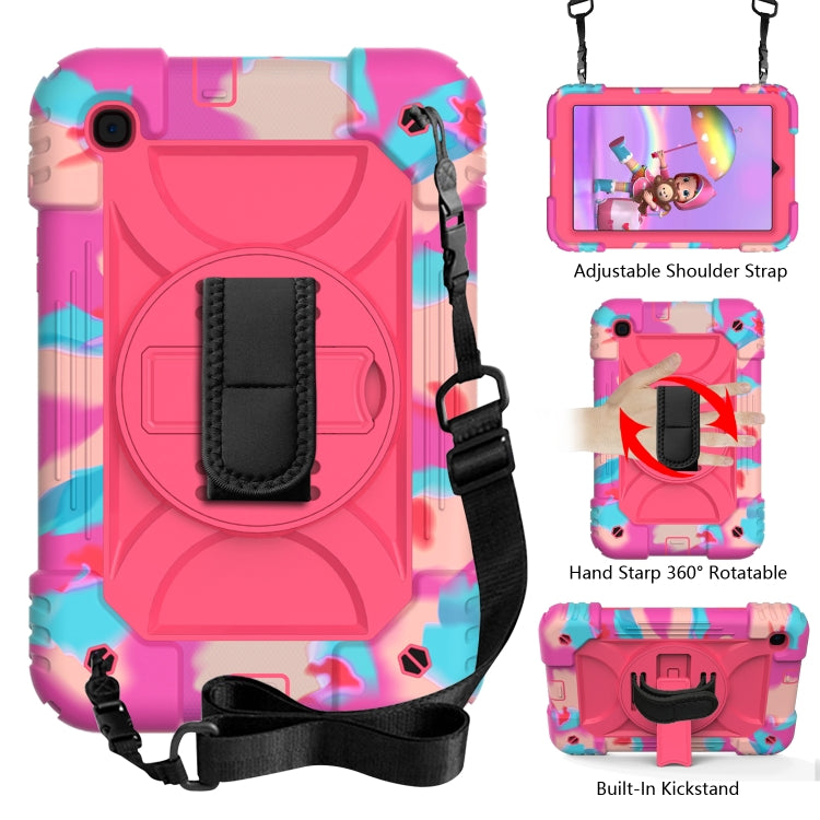 For Samsung Galaxy Tab A 8.4 (2020) Shockproof  PC + Silicone Combination Case with Holder & Hand Strap & Shoulder strap