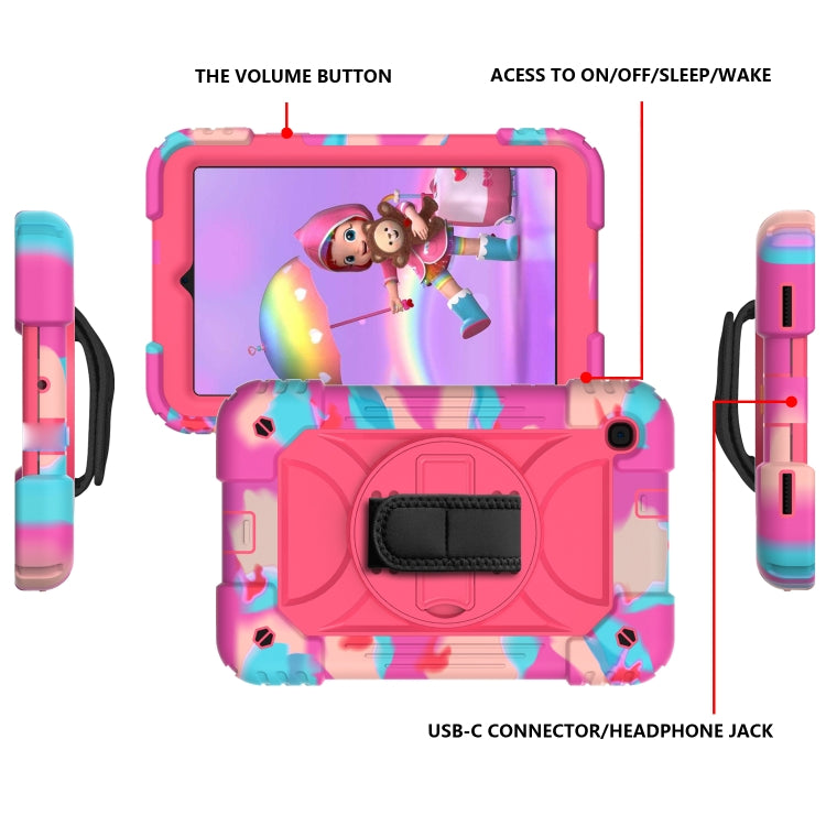 For Samsung Galaxy Tab A 8.4 (2020) Shockproof  PC + Silicone Combination Case with Holder & Hand Strap & Shoulder strap