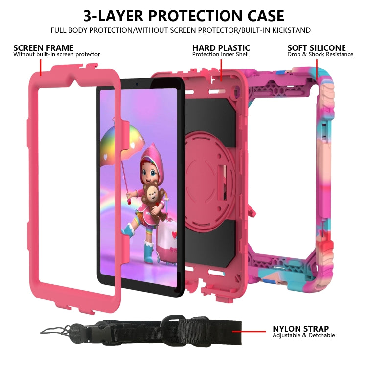 For Samsung Galaxy Tab A 8.4 (2020) Shockproof  PC + Silicone Combination Case with Holder & Hand Strap & Shoulder strap