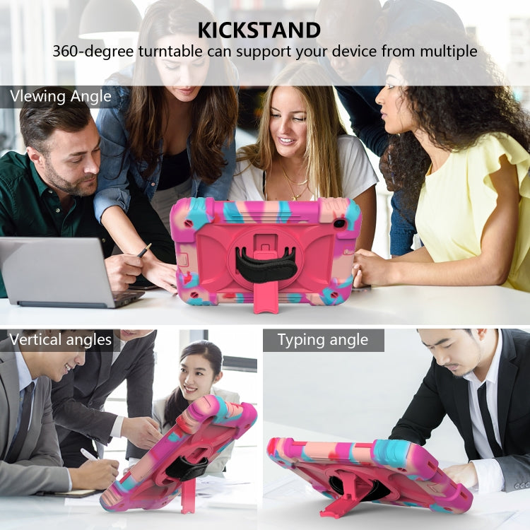 For Samsung Galaxy Tab A 8.4 (2020) Shockproof  PC + Silicone Combination Case with Holder & Hand Strap & Shoulder strap