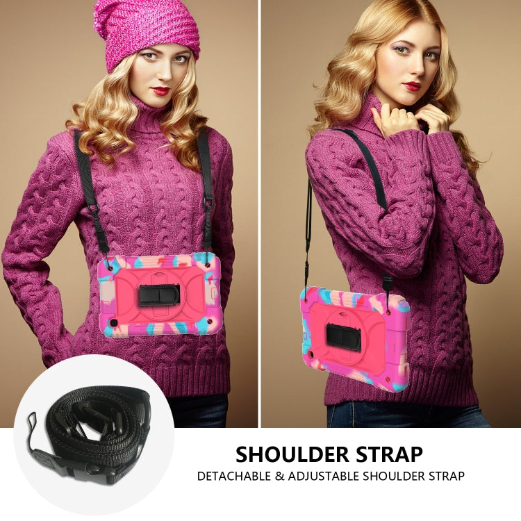 For Samsung Galaxy Tab A 8.4 (2020) Shockproof  PC + Silicone Combination Case with Holder & Hand Strap & Shoulder strap