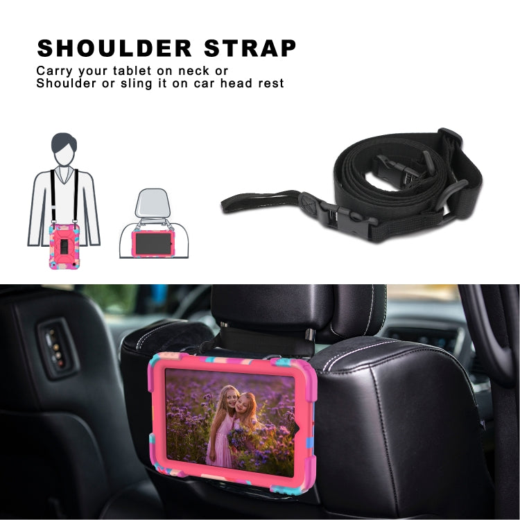For Samsung Galaxy Tab A 8.4 (2020) Shockproof  PC + Silicone Combination Case with Holder & Hand Strap & Shoulder strap