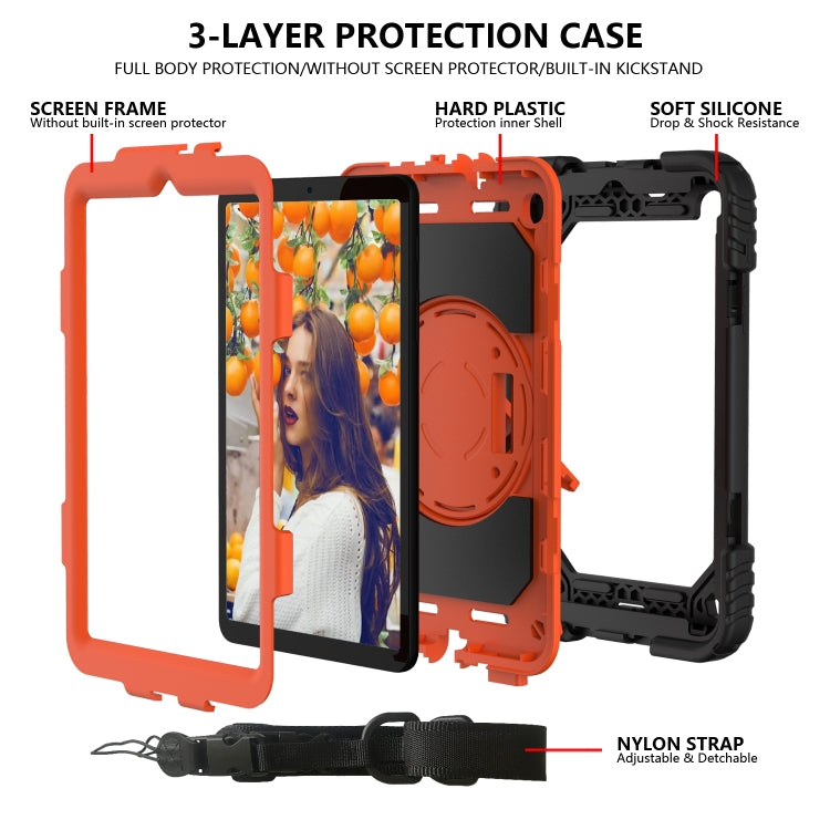 For Samsung Galaxy Tab A 8.4 (2020) Shockproof  PC + Silicone Combination Case with Holder & Hand Strap & Shoulder strap