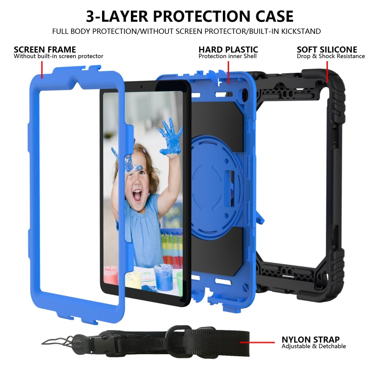 For Samsung Galaxy Tab A 8.4 (2020) Shockproof  PC + Silicone Combination Case with Holder & Hand Strap & Shoulder strap