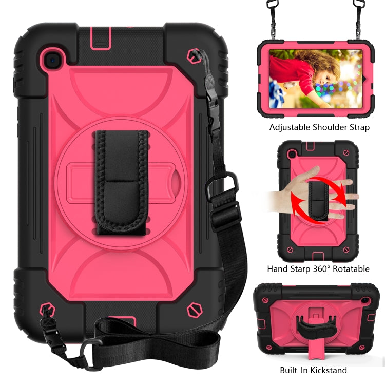 For Samsung Galaxy Tab A 8.4 (2020) Shockproof  PC + Silicone Combination Case with Holder & Hand Strap & Shoulder strap