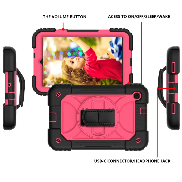 For Samsung Galaxy Tab A 8.4 (2020) Shockproof  PC + Silicone Combination Case with Holder & Hand Strap & Shoulder strap
