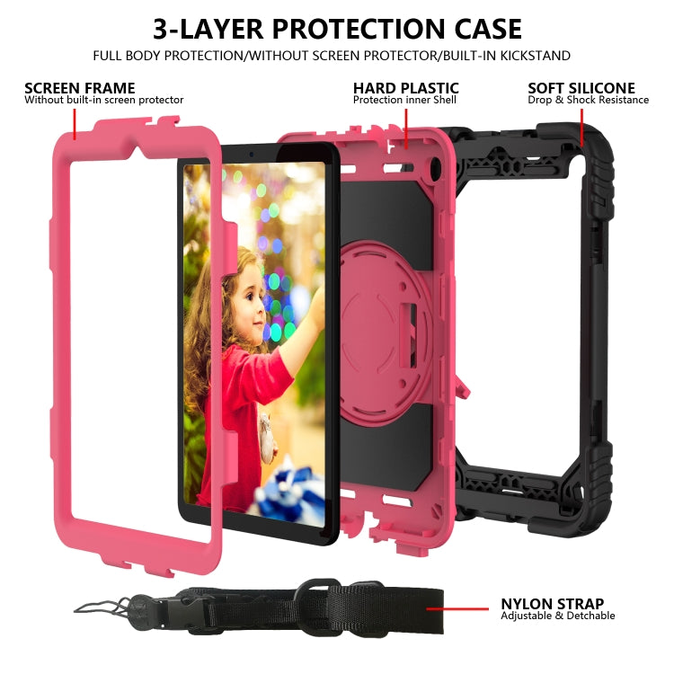 For Samsung Galaxy Tab A 8.4 (2020) Shockproof  PC + Silicone Combination Case with Holder & Hand Strap & Shoulder strap