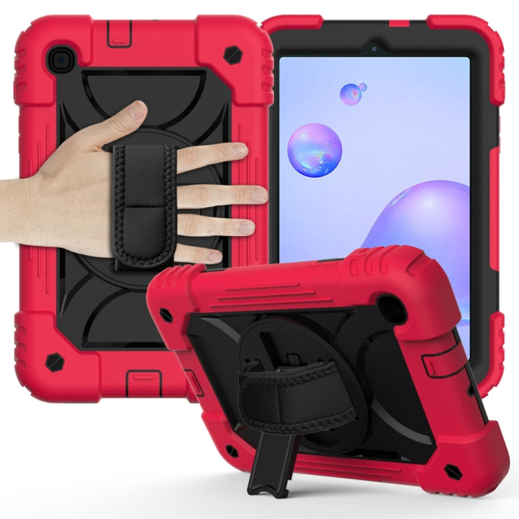 For Samsung Galaxy Tab A 8.4 (2020) Shockproof  PC + Silicone Combination Case with Holder & Hand Strap & Shoulder strap