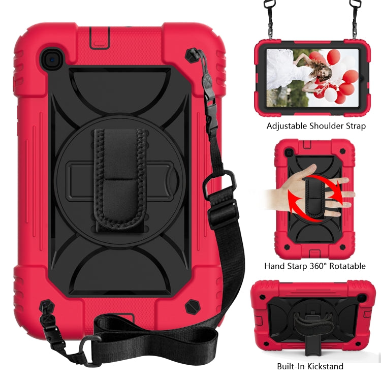 For Samsung Galaxy Tab A 8.4 (2020) Shockproof  PC + Silicone Combination Case with Holder & Hand Strap & Shoulder strap