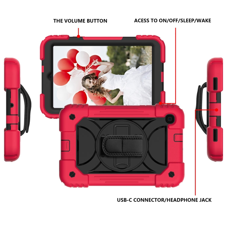 For Samsung Galaxy Tab A 8.4 (2020) Shockproof  PC + Silicone Combination Case with Holder & Hand Strap & Shoulder strap