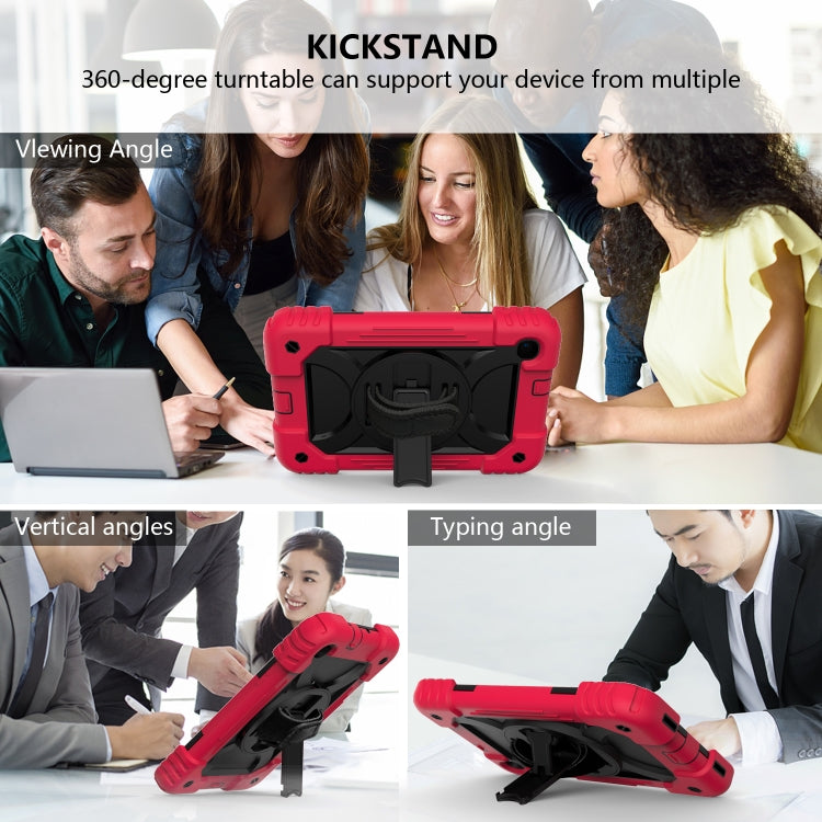 For Samsung Galaxy Tab A 8.4 (2020) Shockproof  PC + Silicone Combination Case with Holder & Hand Strap & Shoulder strap