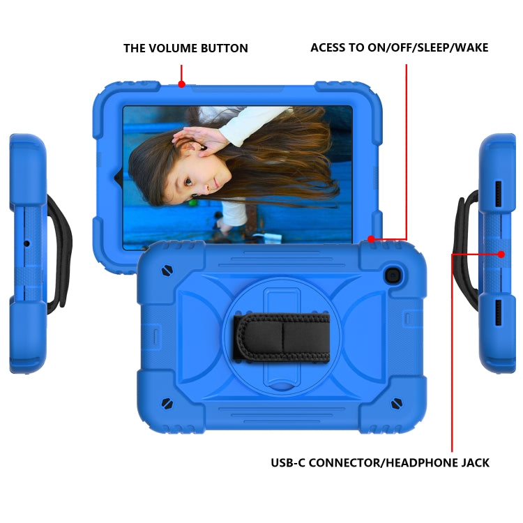 For Samsung Galaxy Tab A 8.4 (2020) Shockproof  PC + Silicone Combination Case with Holder & Hand Strap & Shoulder strap