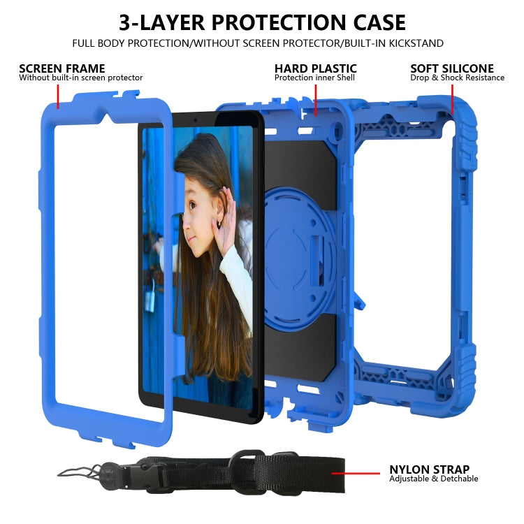 For Samsung Galaxy Tab A 8.4 (2020) Shockproof  PC + Silicone Combination Case with Holder & Hand Strap & Shoulder strap