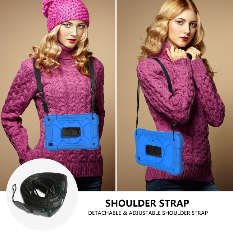 For Samsung Galaxy Tab A 8.4 (2020) Shockproof  PC + Silicone Combination Case with Holder & Hand Strap & Shoulder strap