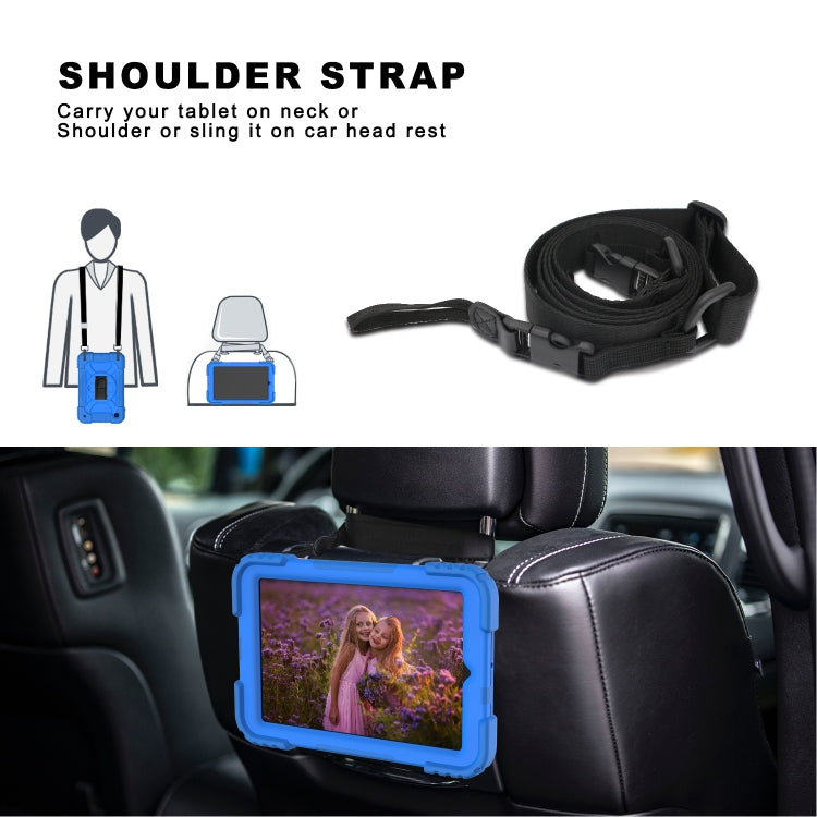 For Samsung Galaxy Tab A 8.4 (2020) Shockproof  PC + Silicone Combination Case with Holder & Hand Strap & Shoulder strap