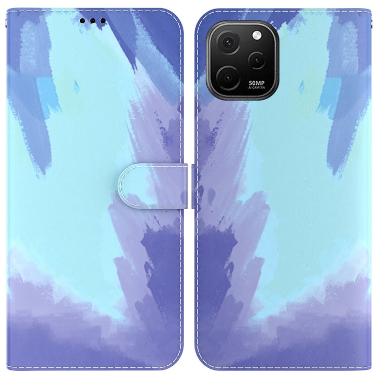 For Huawei nova Y61 / Enjoy 50z Watercolor Pattern Flip Leather Phone Case