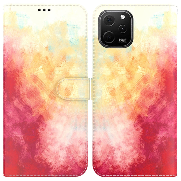 For Huawei nova Y61 / Enjoy 50z Watercolor Pattern Flip Leather Phone Case
