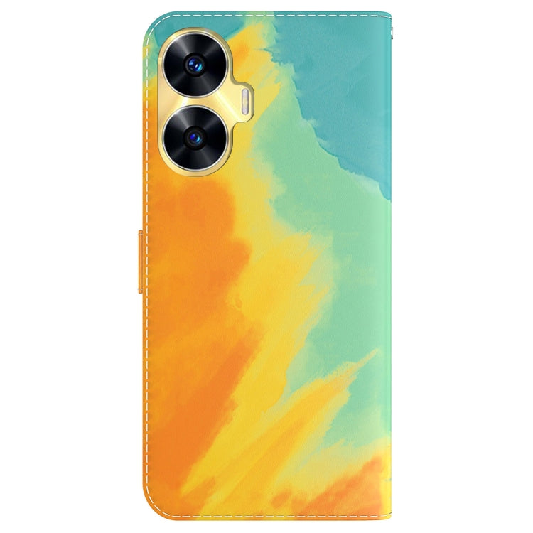 For Realme C55 Watercolor Pattern Flip Leather Phone Case