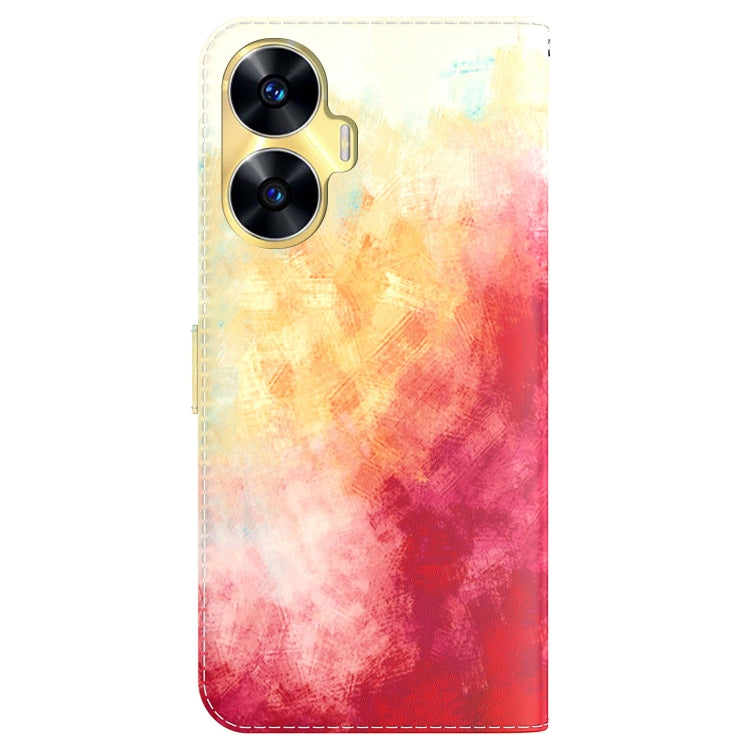 For Realme C55 Watercolor Pattern Flip Leather Phone Case