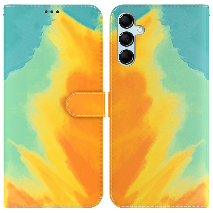 For Samsung Galaxy M14 Watercolor Pattern Flip Leather Phone Case
