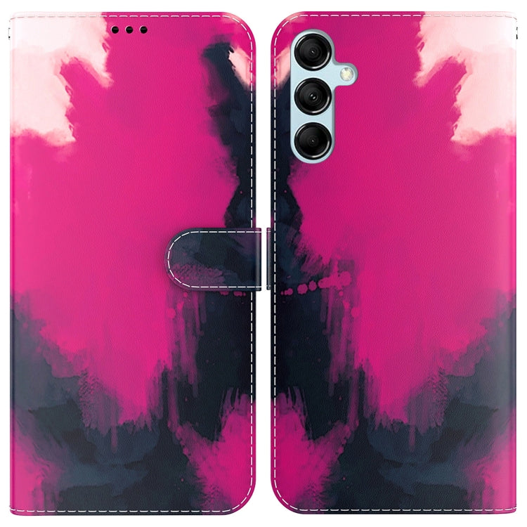 For Samsung Galaxy M14 Watercolor Pattern Flip Leather Phone Case