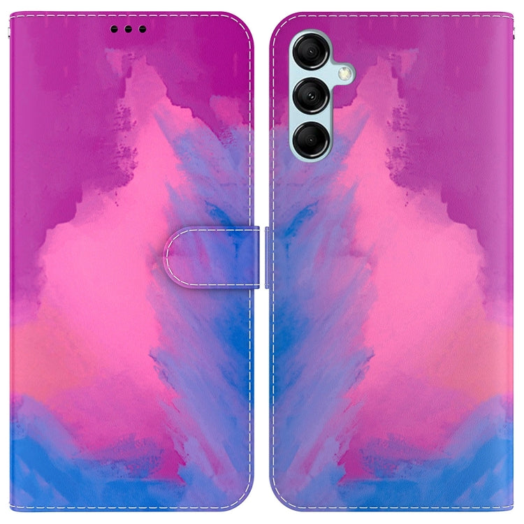 For Samsung Galaxy M14 Watercolor Pattern Flip Leather Phone Case