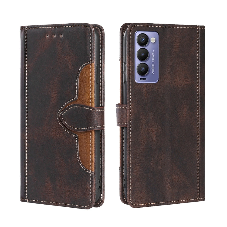 For Tecno Camon 18 / 18P Skin Feel Magnetic Buckle Leather Phone Case
