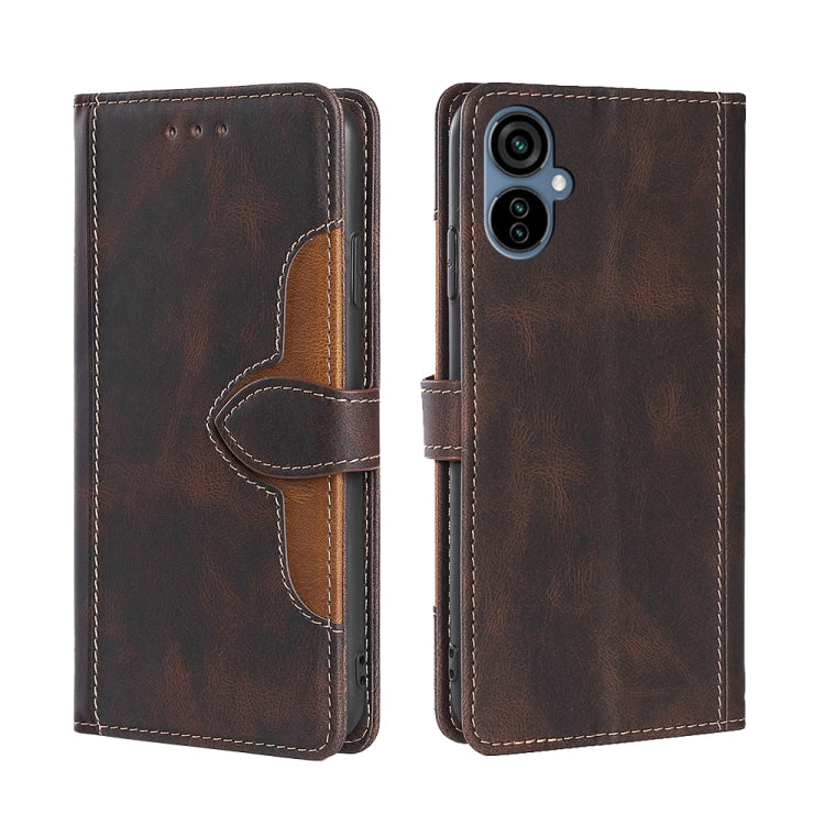 For Tecno Camon 19 Neo Skin Feel Magnetic Buckle Leather Phone Case