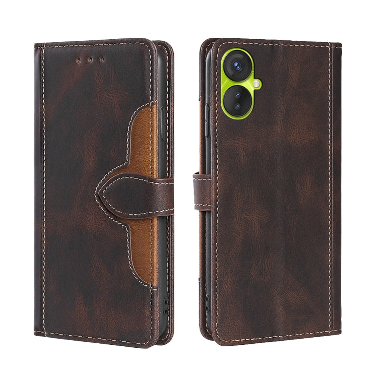 For Tecno Spark 9 Pro Skin Feel Magnetic Buckle Leather Phone Case