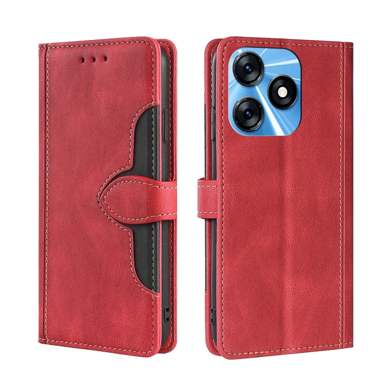 For Tecno Spark 10 4G Skin Feel Magnetic Buckle Leather Phone Case