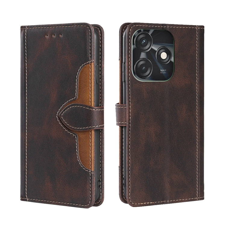 For Tecno Spark 10C Skin Feel Magnetic Buckle Leather Phone Case