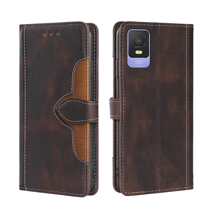 For TCL 403 Skin Feel Magnetic Buckle Leather Phone Case