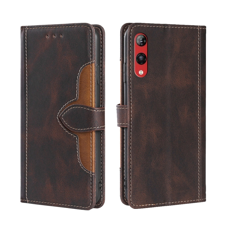 For Rakuten Hand 4G Skin Feel Magnetic Buckle Leather Phone Case
