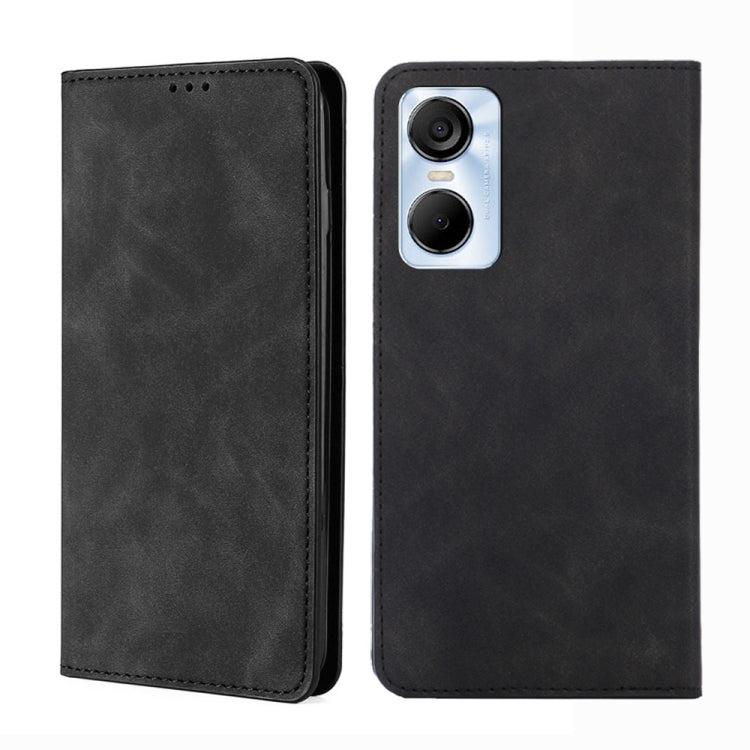 For Tecno Pop 6 Pro Skin Feel Magnetic Horizontal Flip Leather Phone Case