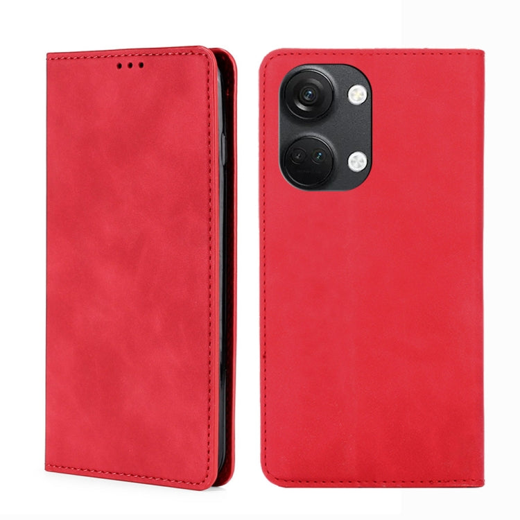 For OnePlus Ace 2V 5G Skin Feel Magnetic Horizontal Flip Leather Phone Case
