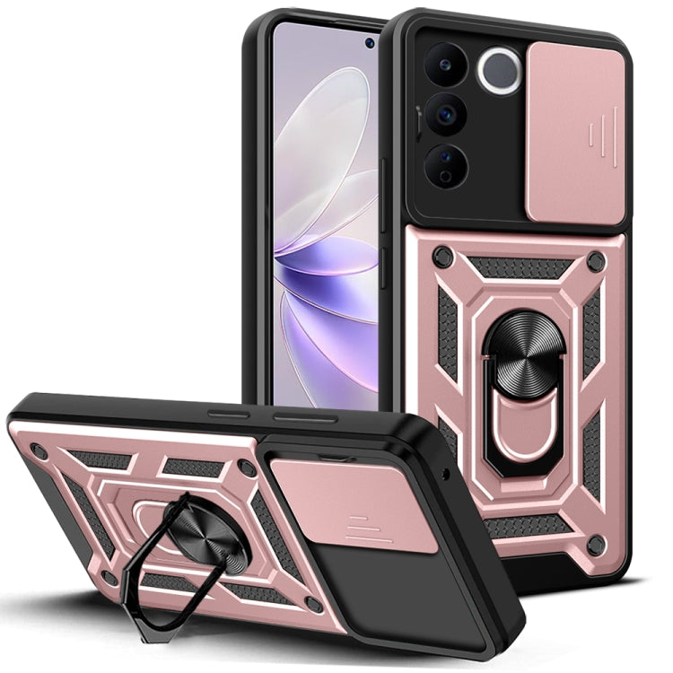 For vivo V27e Sliding Camera Cover Design TPU + PC Phone Case