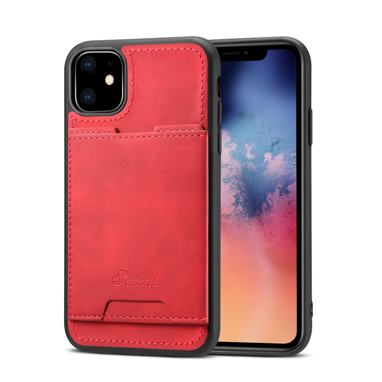 For iPhone 11 H08 TPU + PU Leather Anti-fall Protective Case with Holder & Card Slots