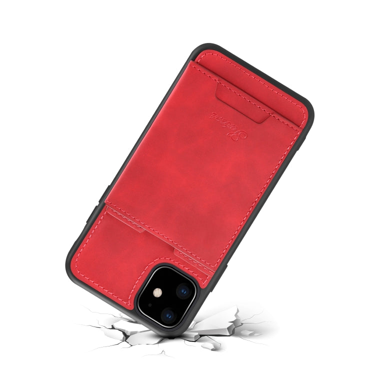 For iPhone 11 H08 TPU + PU Leather Anti-fall Protective Case with Holder & Card Slots