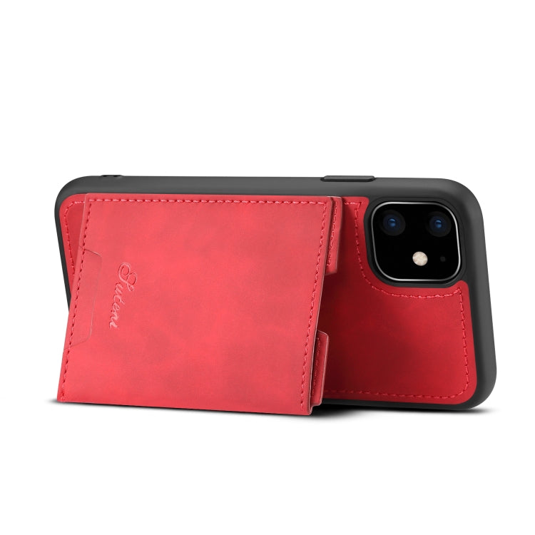 For iPhone 11 H08 TPU + PU Leather Anti-fall Protective Case with Holder & Card Slots