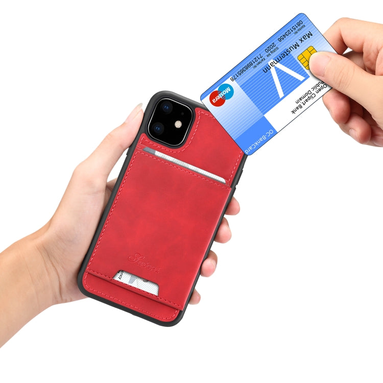 For iPhone 11 H08 TPU + PU Leather Anti-fall Protective Case with Holder & Card Slots