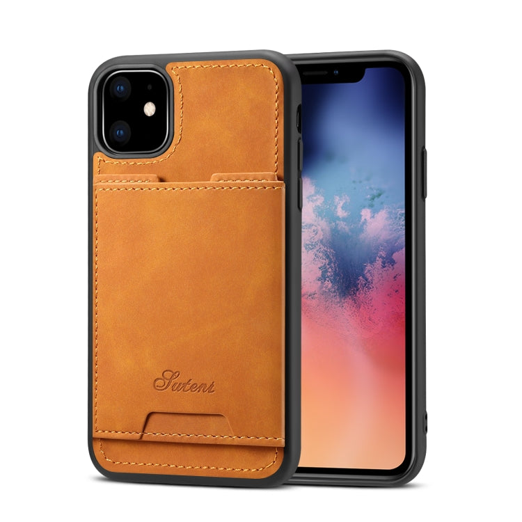 For iPhone 11 H08 TPU + PU Leather Anti-fall Protective Case with Holder & Card Slots